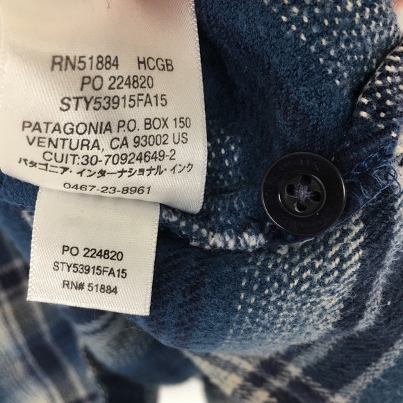 Patagonia Women's Fjord Flannel Button Up Shirt Organic Cotton Blue Plaid Sz 2 - Picture 7 of 12